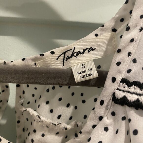 Bundle of Two Tops Women’s Small White Yellow Takara H&M Polka Dot Casual Career - Picture 3 of 16